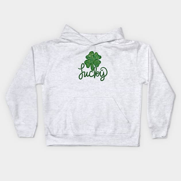 Lucky Shamrock Kids Hoodie by bubbsnugg